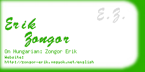 erik zongor business card